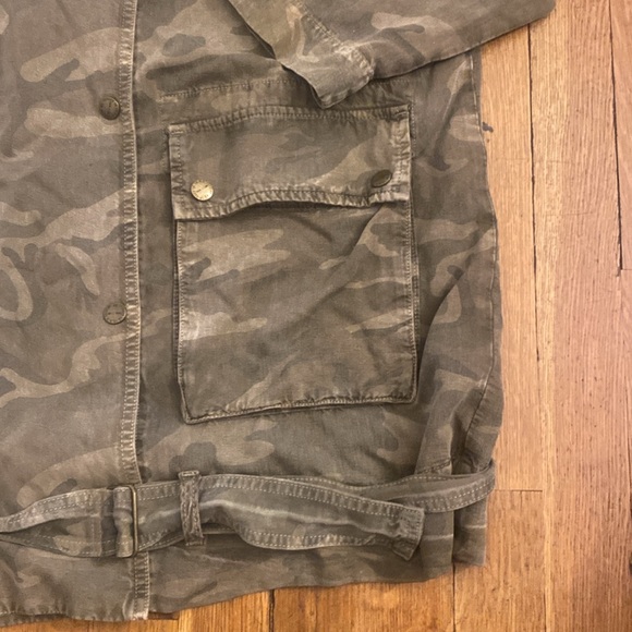 Current/Elliott Camo The Infantry Jacket Double Snap Belted - Pockets Women’s 3 - Picture 6 of 15